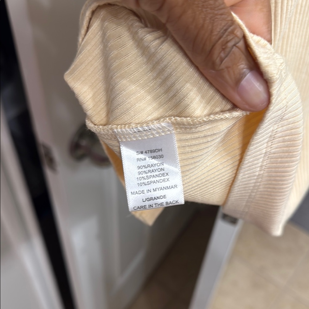 Cream Ruched Button-Down Dress - Picture 6 of 6
